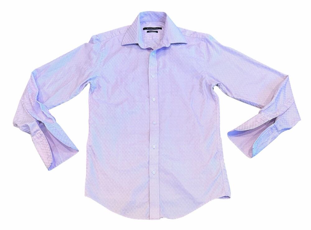 Sean John Tailored Fit Mens 32/33 Long Sleeve Dress Shirt Lavender Neck 14.5 S/M